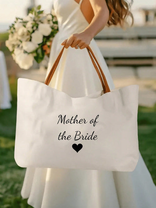 1/2pcs Mother Of The Groom & Mother Of The Bride Canvas Tote Bag, Wedding, Gift For Engagement, Bachelorette Party, Bridal Shower.
