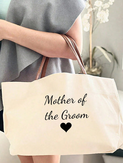 1/2pcs Mother Of The Groom & Mother Of The Bride Canvas Tote Bag, Wedding, Gift For Engagement, Bachelorette Party, Bridal Shower.