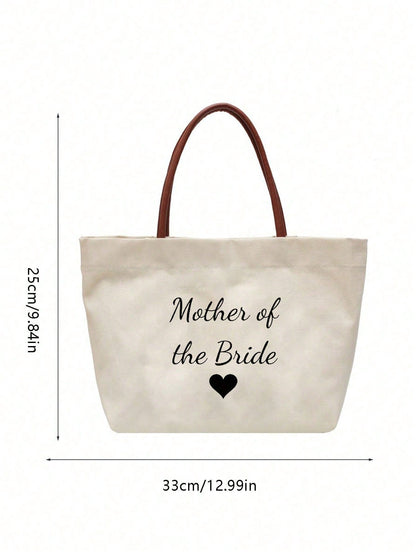 1/2pcs Mother Of The Groom & Mother Of The Bride Canvas Tote Bag, Wedding, Gift For Engagement, Bachelorette Party, Bridal Shower.