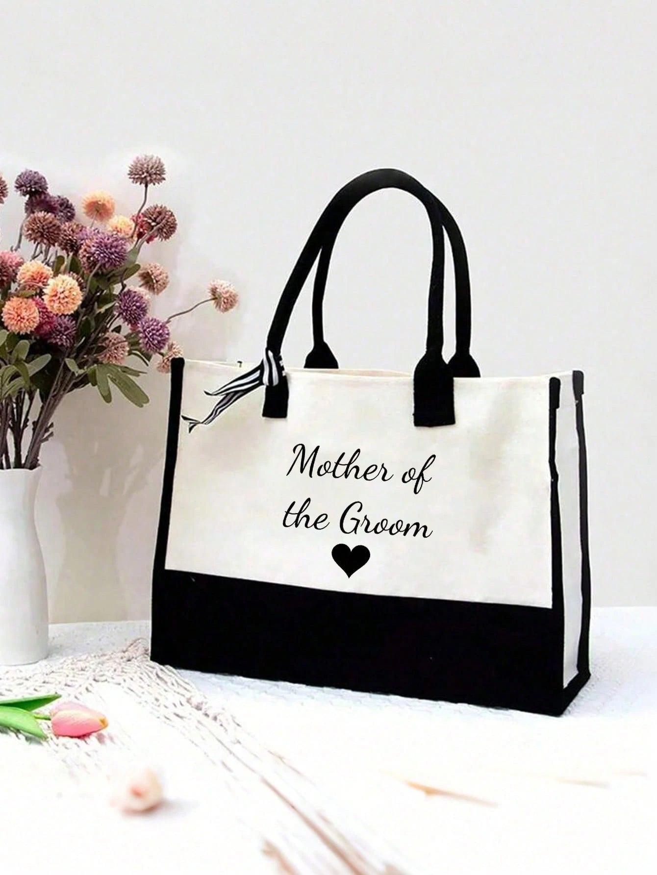 1/2pcs Mother Of The Groom & Mother Of The Bride Canvas Tote Bag, Wedding, Gift For Engagement, Bachelorette Party, Bridal Shower.