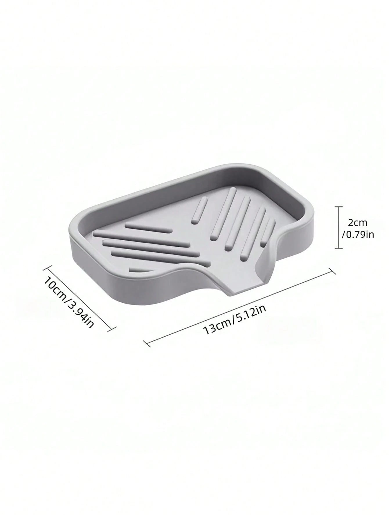 1/2pcs Self-Draining Slanted Silicone Soap Dish, Quick-Drip Soap Holder Tray, Non-Slip Elastic Silicone Soap Storage, Multi-Functional Storage Tray For Bathroom, Kitchen And Shower