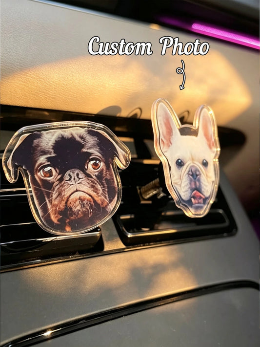 1/3/5pcs Car Air Conditioner Outlet Spring Rocker Photo Customized Decoration Ornaments, Personalized Car Interior Decoration, Wedding Family Graduation Photos