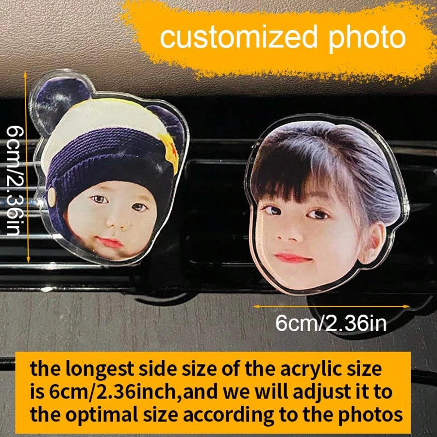 1/3/5pcs Car Air Conditioner Outlet Spring Rocker Photo Customized Decoration Ornaments, Personalized Car Interior Decoration, Wedding Family Graduation Photos