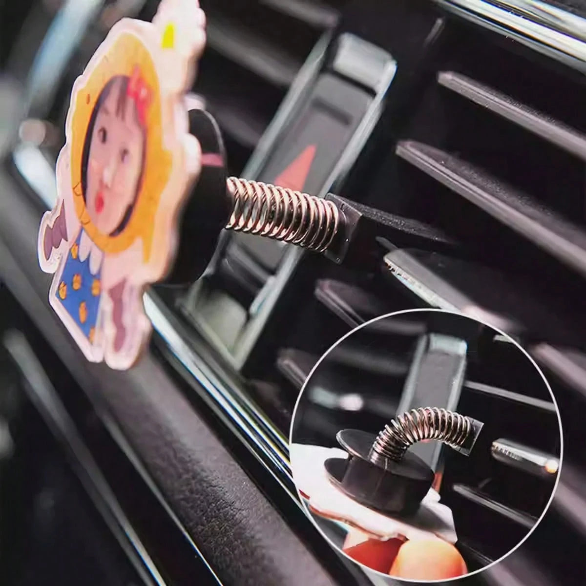 1/3/5pcs Car Air Conditioner Outlet Spring Rocker Photo Customized Decoration Ornaments, Personalized Car Interior Decoration, Wedding Family Graduation Photos