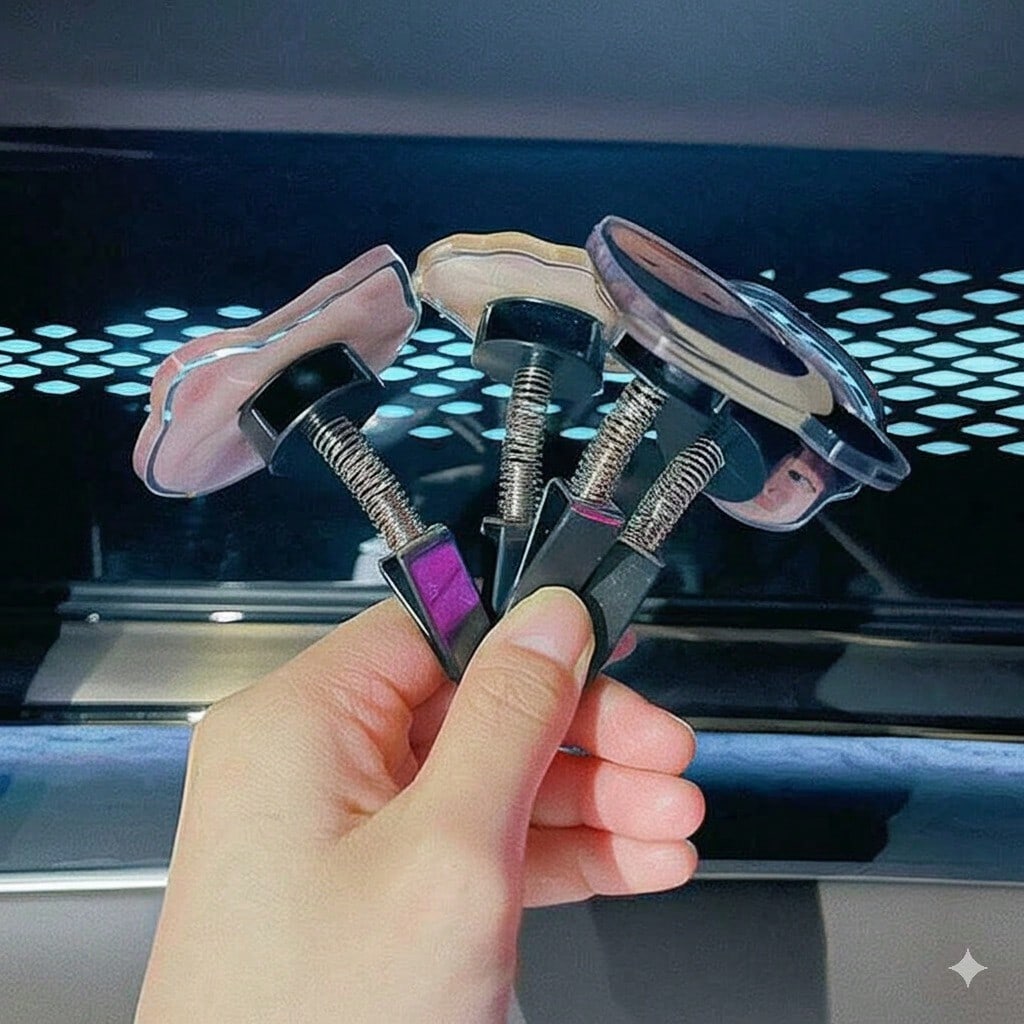 1/3/5pcs Car Air Conditioner Outlet Spring Rocker Photo Customized Decoration Ornaments, Personalized Car Interior Decoration, Wedding Family Graduation Photos