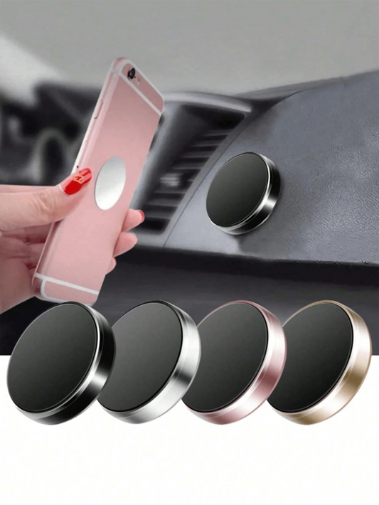 1/3pcs Creative Round Mini Magnetic Car Navigation Dashboard Air Vent Clip Mount Alloy Random Color Phone Holder, Multi-Function Mini Magnetic Adhesive Metal Car Navigation Dashboard Air Vent Clip Mou