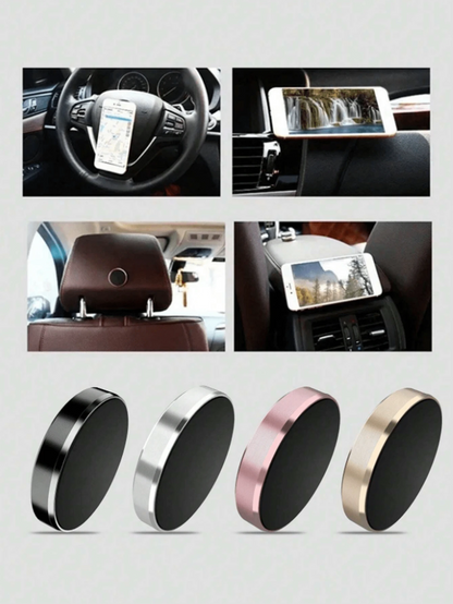 1/3pcs Creative Round Mini Magnetic Car Navigation Dashboard Air Vent Clip Mount Alloy Random Color Phone Holder, Multi-Function Mini Magnetic Adhesive Metal Car Navigation Dashboard Air Vent Clip Mou
