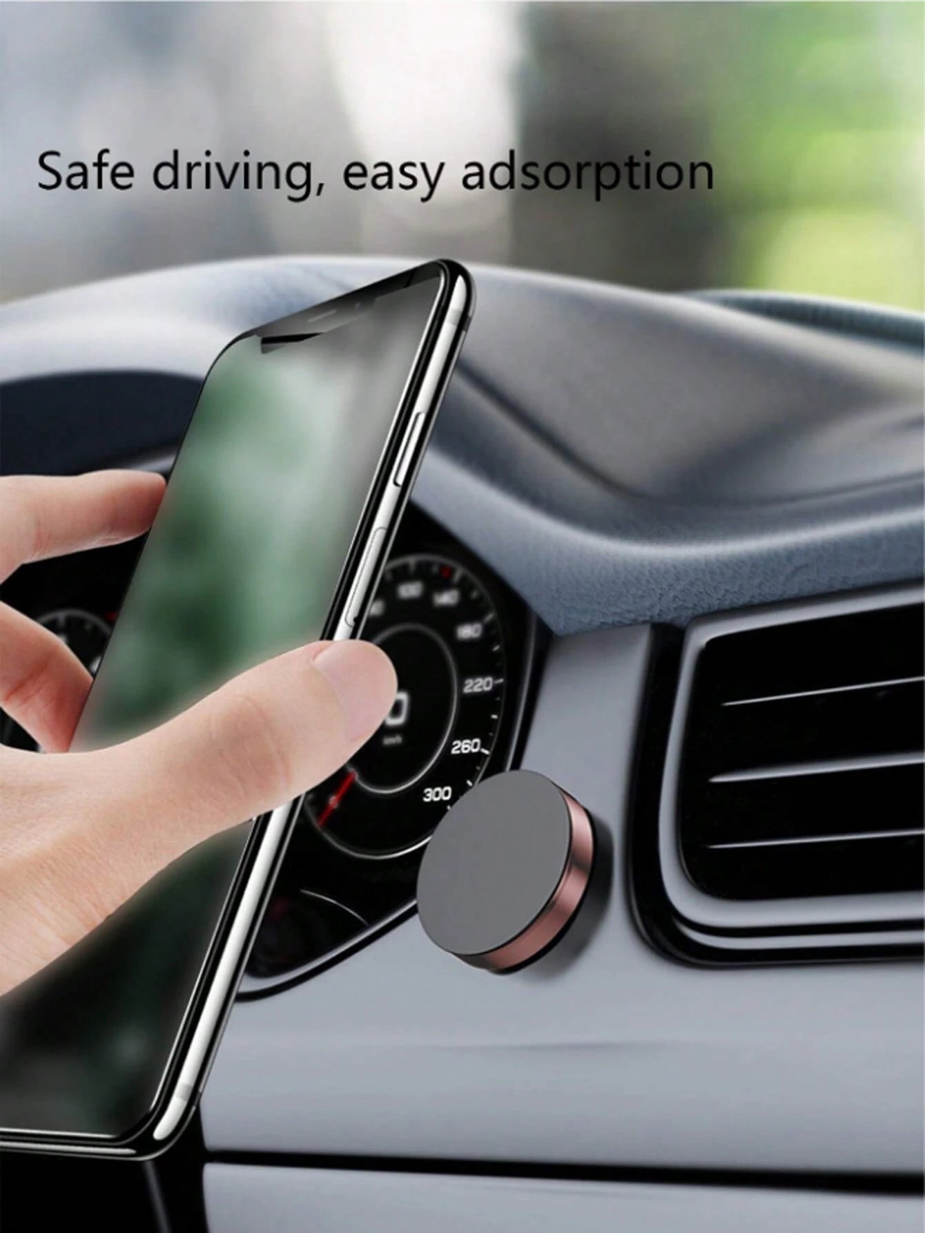 1/3pcs Creative Round Mini Magnetic Car Navigation Dashboard Air Vent Clip Mount Alloy Random Color Phone Holder, Multi-Function Mini Magnetic Adhesive Metal Car Navigation Dashboard Air Vent Clip Mou