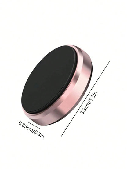 1/3pcs Creative Round Mini Magnetic Car Navigation Dashboard Air Vent Clip Mount Alloy Random Color Phone Holder, Multi-Function Mini Magnetic Adhesive Metal Car Navigation Dashboard Air Vent Clip Mou