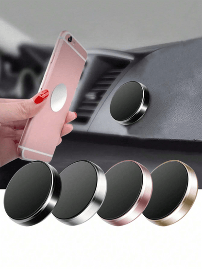 1/3pcs Creative Round Mini Magnetic Car Navigation Dashboard Air Vent Clip Mount Alloy Random Color Phone Holder, Multi-Function Mini Magnetic Adhesive Metal Car Navigation Dashboard Air Vent Clip Mou