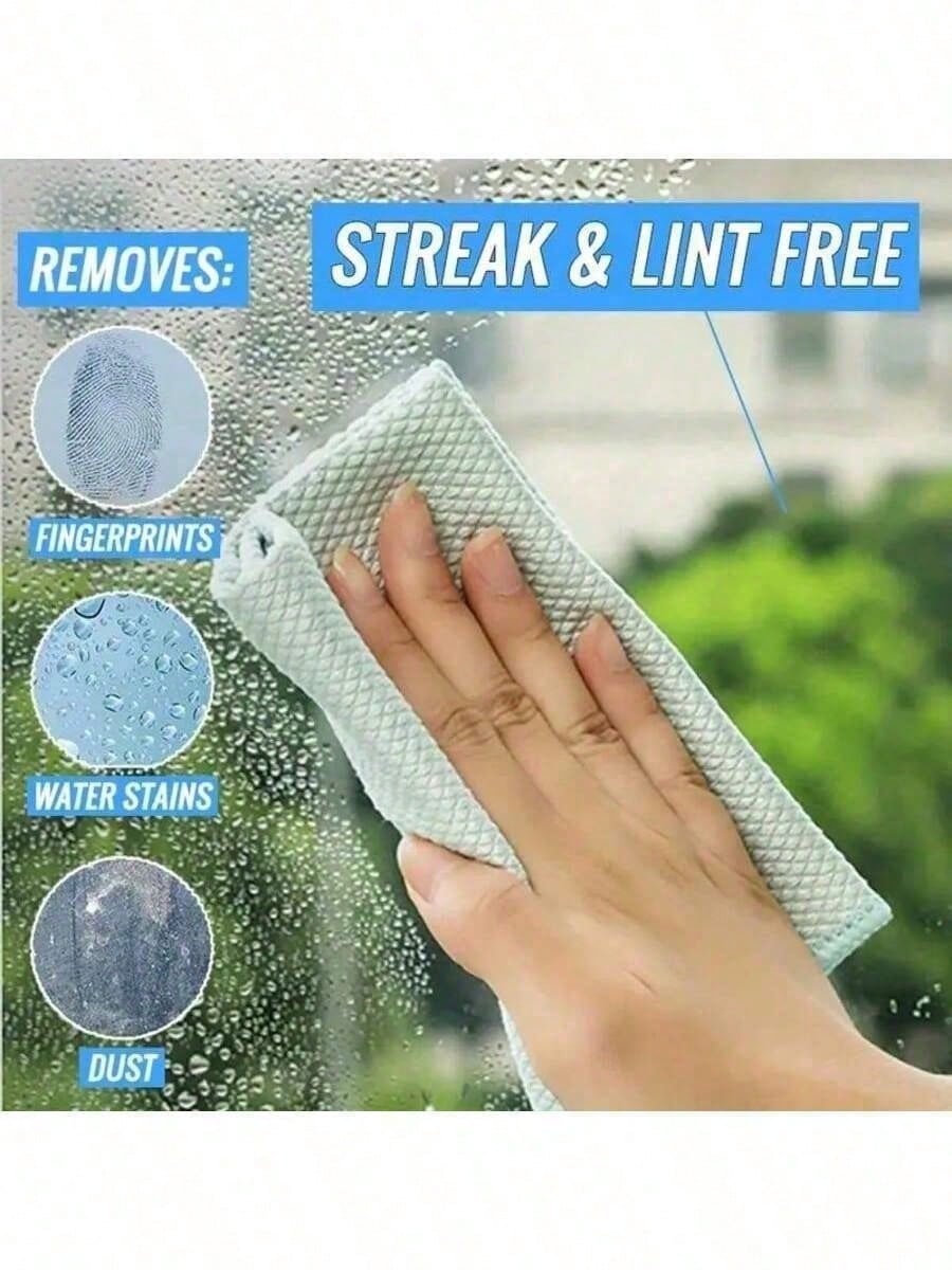 1/5/8pcs Fish Scale Glass Cleaning Cloth, Magic Cleaning Cloth, Absorbent Lint-Free, No Water Stains, Kitchen Household Cleaning Cloth, Car Window Mirror Cleaning Cloth, Car Wash Towel, Bathroom Mirro