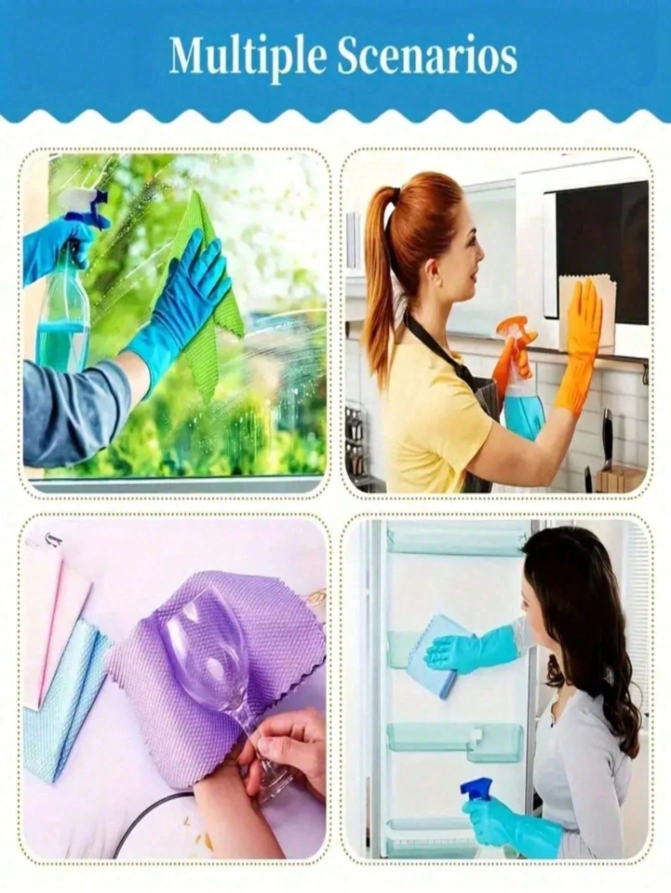 1/5/8pcs Fish Scale Glass Cleaning Cloth, Magic Cleaning Cloth, Absorbent Lint-Free, No Water Stains, Kitchen Household Cleaning Cloth, Car Window Mirror Cleaning Cloth, Car Wash Towel, Bathroom Mirro