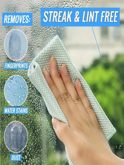 1/5/8pcs Fish Scale Glass Cleaning Cloth, Magic Cloth For Cleaning Glass, Absorbent And Lint-Free, No Water Stains, Kitchen And Household Dish Cloth, Car Window And Mirror Cleaning Cloth, Bathroom Mir