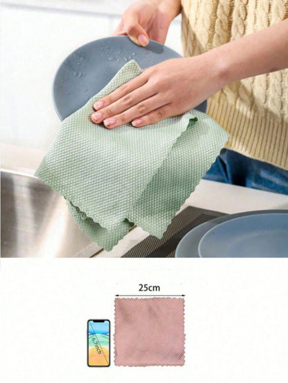 1/5/8pcs Fish Scale Glass Cleaning Cloth, Magic Cloth For Cleaning Glass, Absorbent And Lint-Free, No Water Stains, Kitchen And Household Dish Cloth, Car Window And Mirror Cleaning Cloth, Bathroom Mir