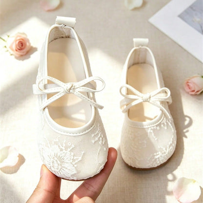 1 Pair Girls' Spring/Summer New Mesh Hollow Soft Bottom Shoes, Suitable For Birthday, Wedding, Formal Occasions, Parties, Stage Performances And Other Important Moments