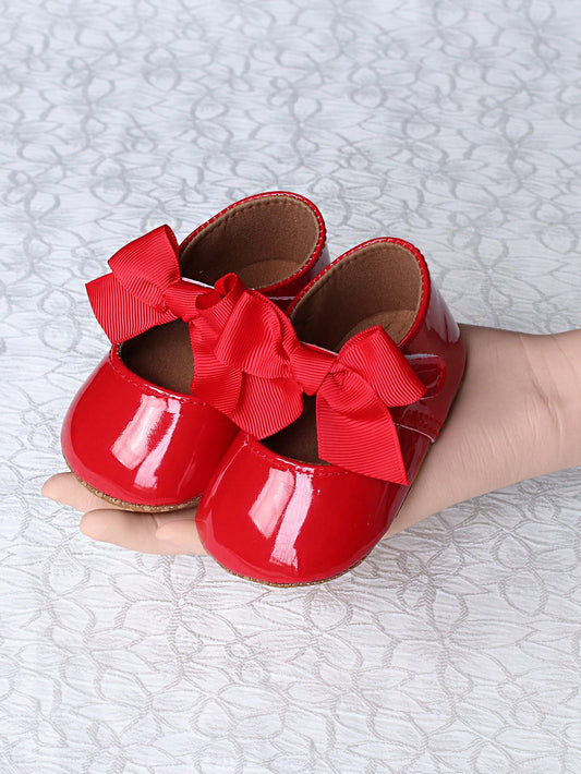 1 Pair Infant Girl Toddler Shoes, Cute Bow Princess Style Infant Walking Shoes