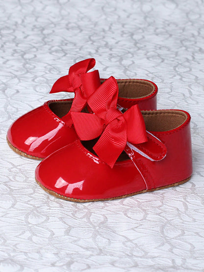 1 Pair Infant Girl Toddler Shoes, Cute Bow Princess Style Infant Walking Shoes