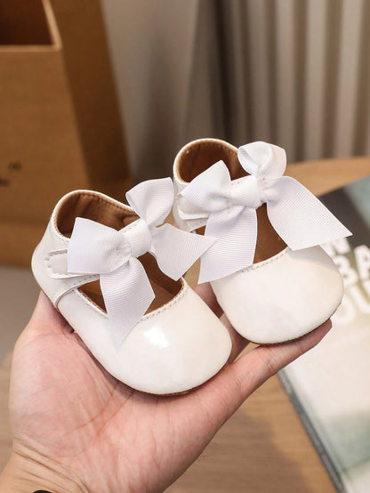 1 Pair Infant Girl Toddler Shoes, Cute Bow Princess Style Infant Walking Shoes