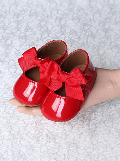 1 Pair Infant Girl Toddler Shoes, Cute Bow Princess Style Infant Walking Shoes