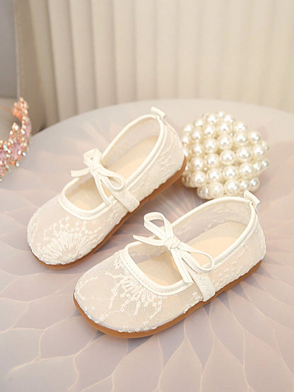 1 Pair Spring/Summer Breathable Mesh Mary Jane Shoes, Girls' Dress Versatile Leather Shoes