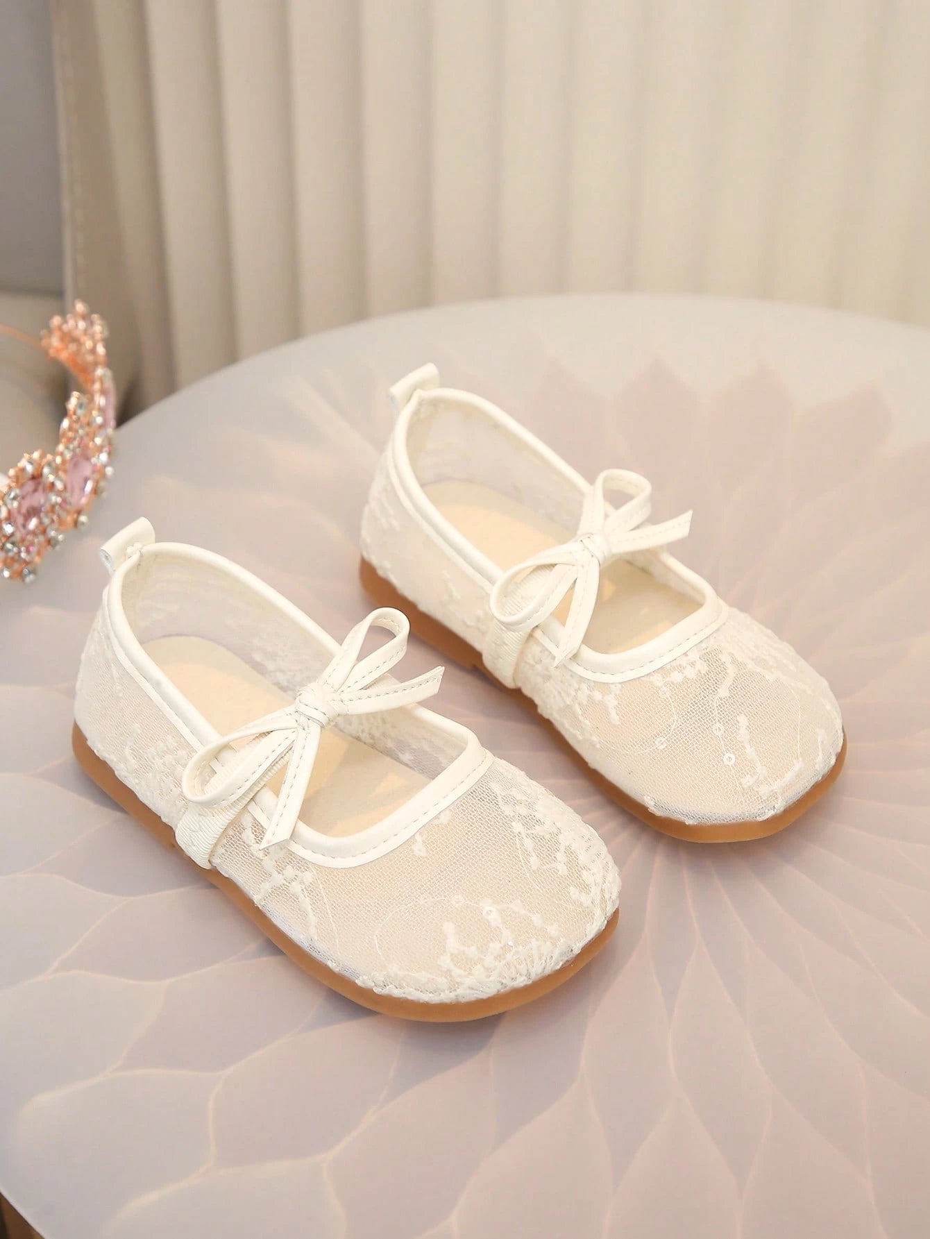 1 Pair Spring/Summer Breathable Mesh Mary Jane Shoes, Girls' Dress Versatile Leather Shoes