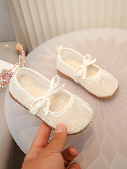 1 Pair Spring/Summer Breathable Mesh Mary Jane Shoes, Girls' Dress Versatile Leather Shoes