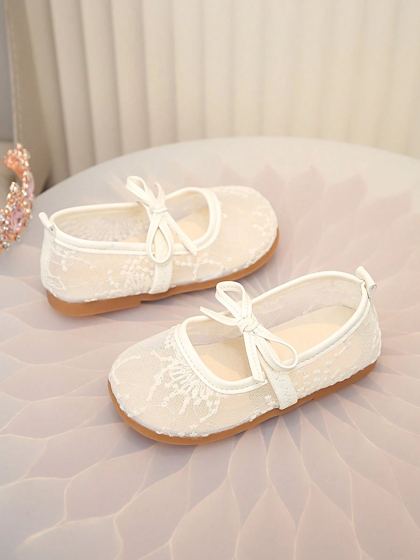 1 Pair Spring/Summer Breathable Mesh Mary Jane Shoes, Girls' Dress Versatile Leather Shoes