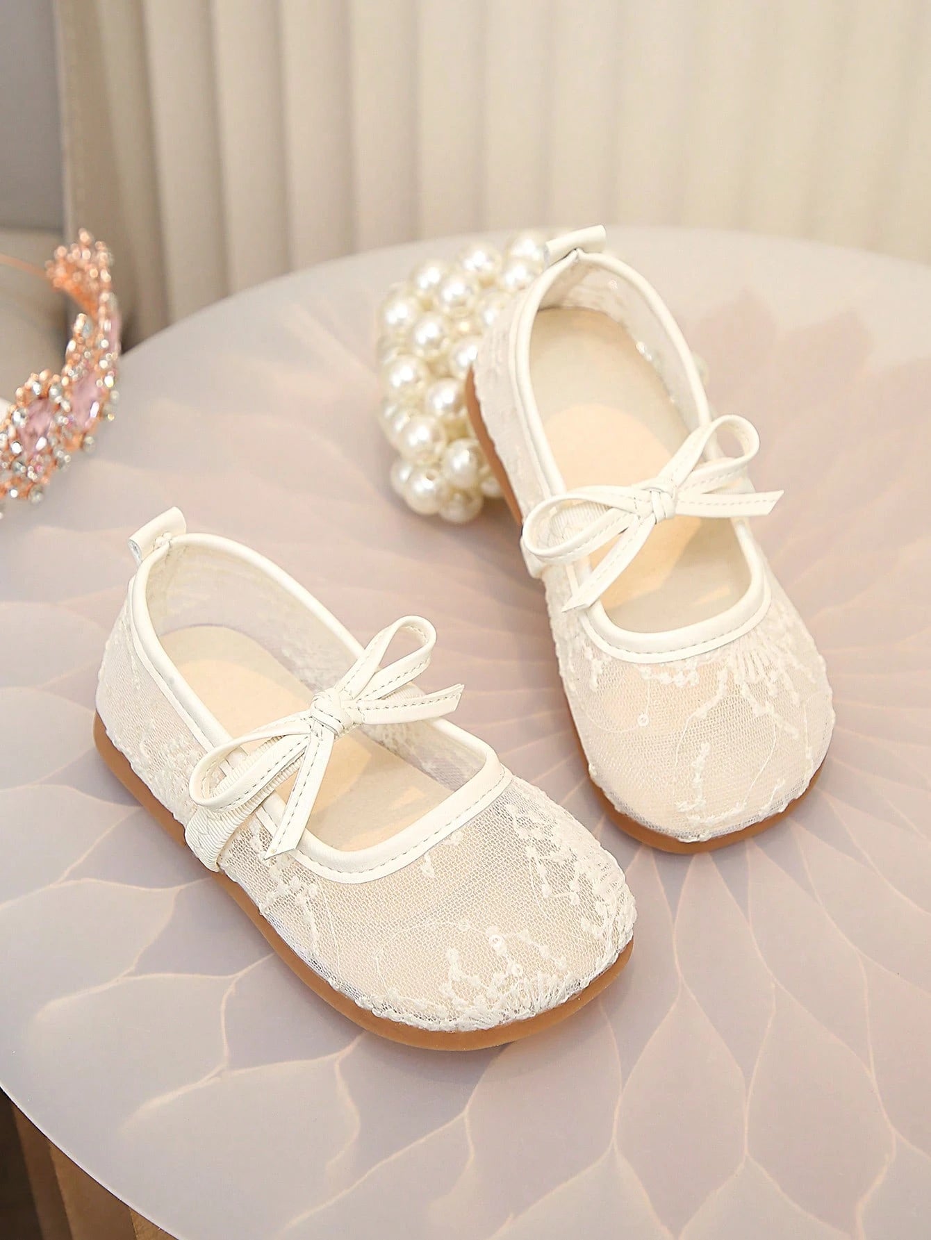 1 Pair Spring/Summer Breathable Mesh Mary Jane Shoes, Girls' Dress Versatile Leather Shoes