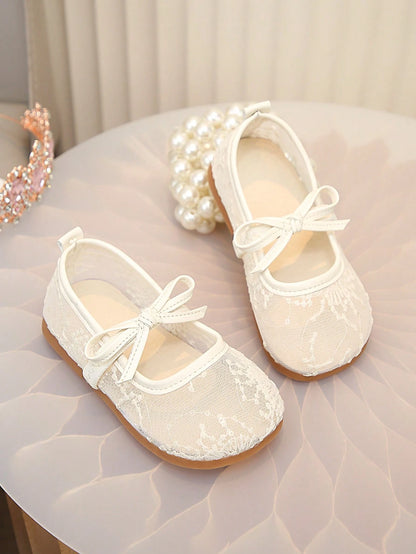 1 Pair Spring/Summer Breathable Mesh Mary Jane Shoes, Girls' Dress Versatile Leather Shoes