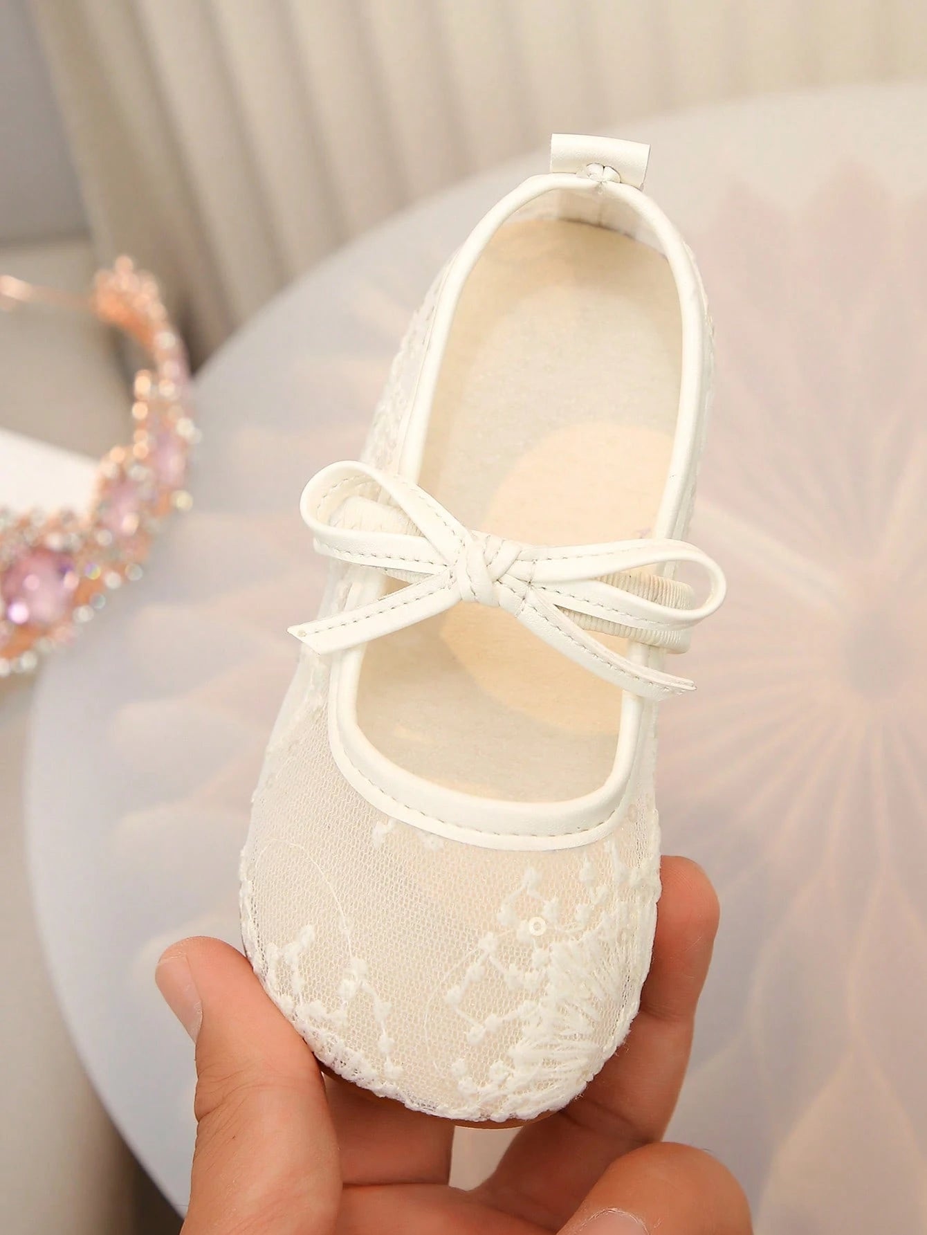 1 Pair Spring/Summer Breathable Mesh Mary Jane Shoes, Girls' Dress Versatile Leather Shoes