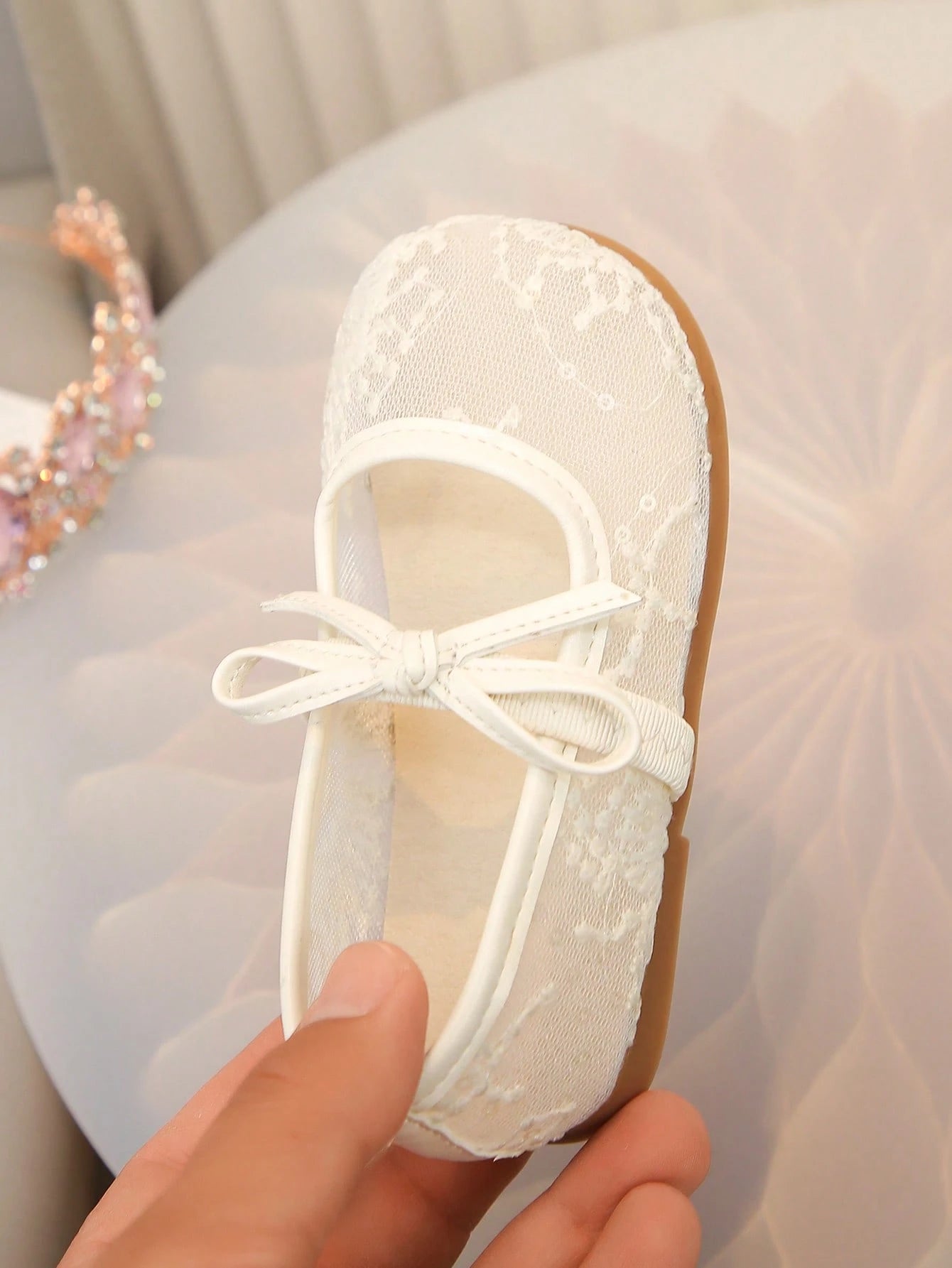 1 Pair Spring/Summer Breathable Mesh Mary Jane Shoes, Girls' Dress Versatile Leather Shoes