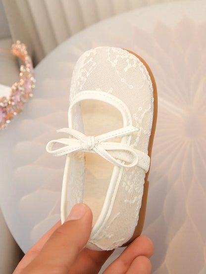 1 Pair Spring/Summer Breathable Mesh Mary Jane Shoes, Girls' Dress Versatile Leather Shoes