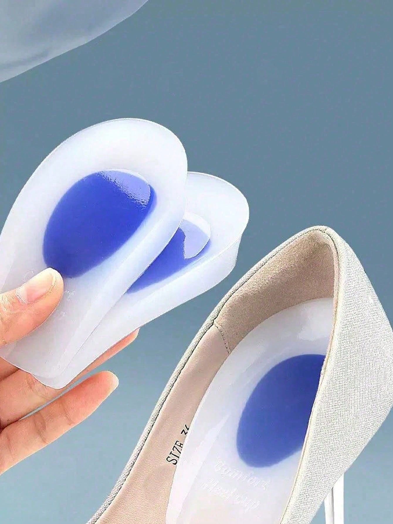 1 Pair Transparent Silicone Heel Cups, Gel Heel Pads, Shock Absorbing Heel Cushions For Daily Walking, Standing Comfort And Foot Support