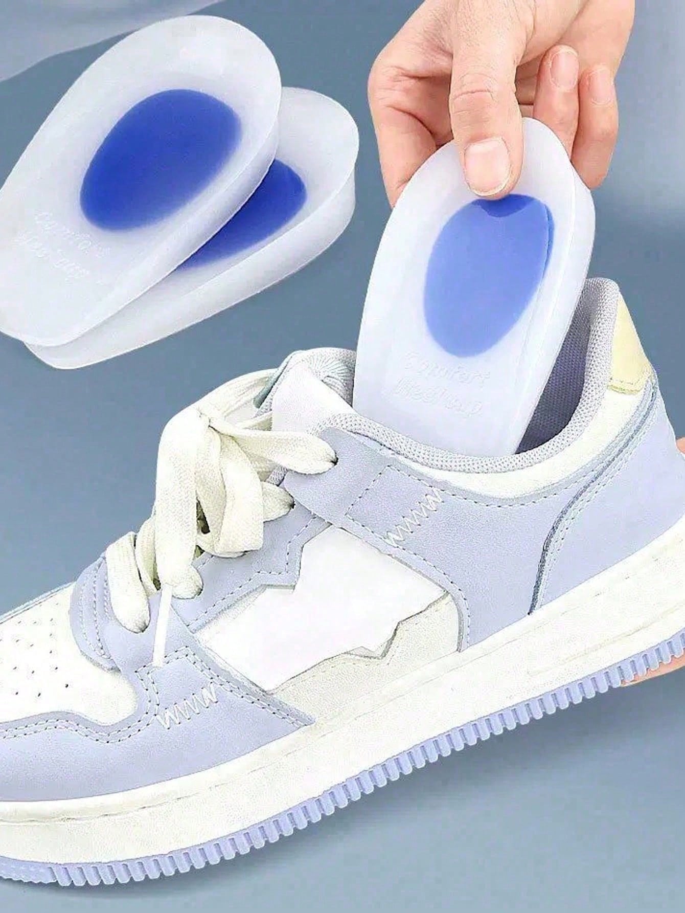 1 Pair Transparent Silicone Heel Cups, Gel Heel Pads, Shock Absorbing Heel Cushions For Daily Walking, Standing Comfort And Foot Support