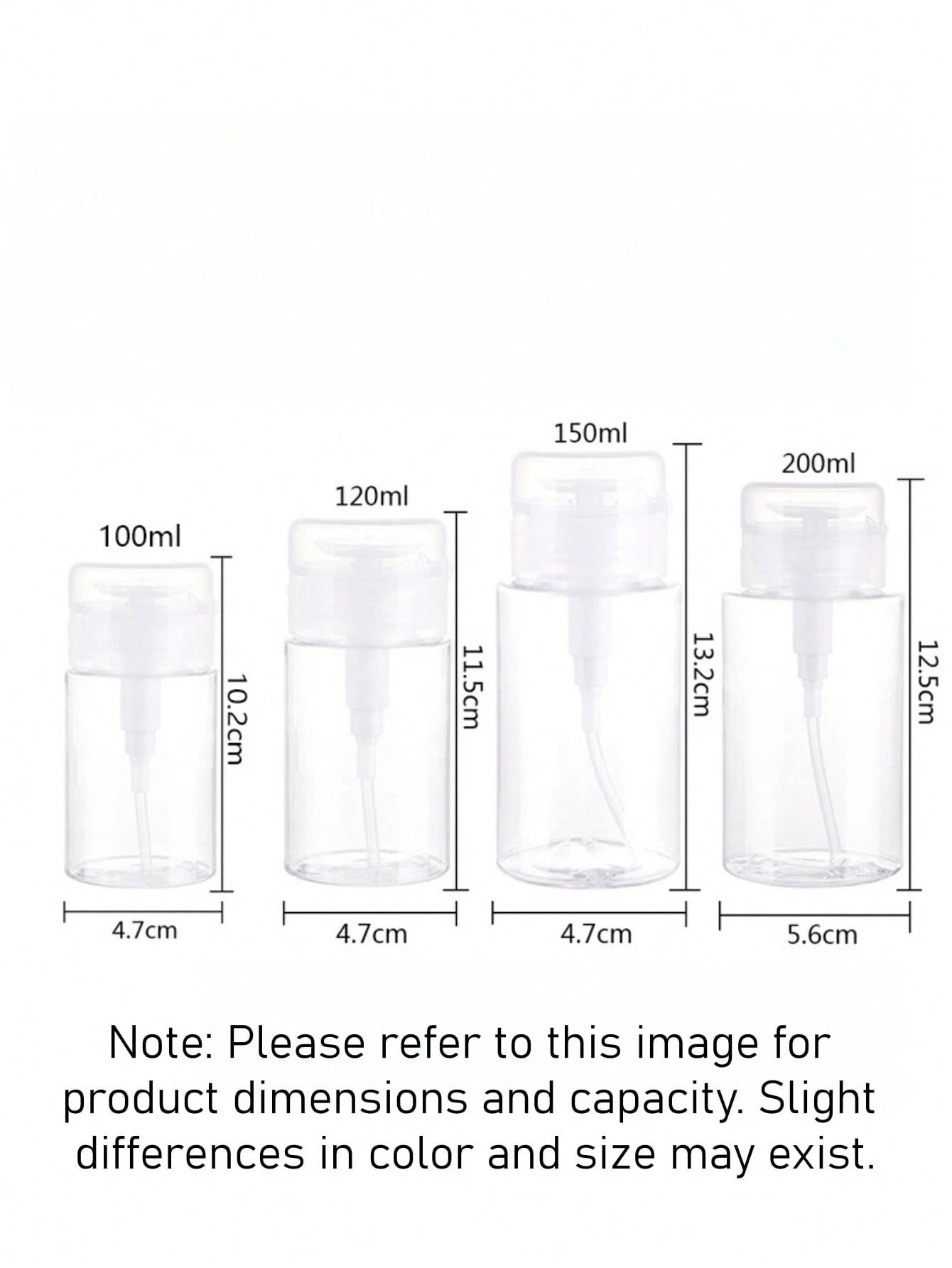 1 PC 100ml Mini Pump Dispenser Leak Proof Portable For Nail Polish Remover Travel Size Clear Empty Pump Bottle For Travel Vacation Business Trip Nail Care Travel Accessories