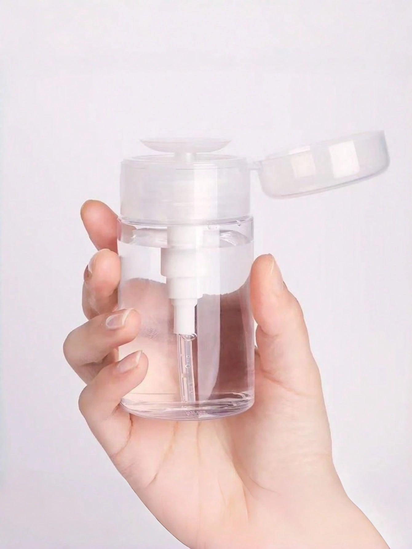 1 PC 100ml Mini Pump Dispenser Leak Proof Portable For Nail Polish Remover Travel Size Clear Empty Pump Bottle For Travel Vacation Business Trip Nail Care Travel Accessories