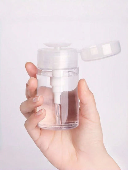 1 PC 100ml Mini Pump Dispenser Leak Proof Portable For Nail Polish Remover Travel Size Clear Empty Pump Bottle For Travel Vacation Business Trip Nail Care Travel Accessories