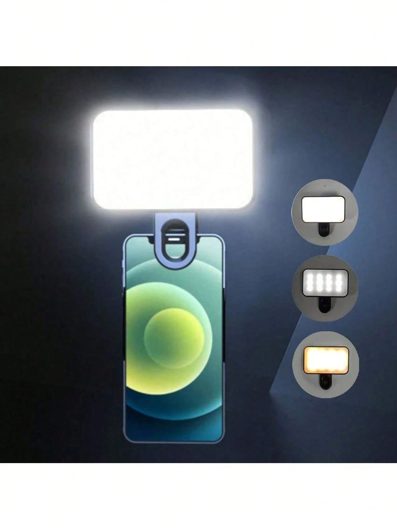 1 Pc LED Fill Light Selfie Light, LED Phone Light With 3 Lighting Mode, Portable Mini Clip-On Fill Light, Makeup, Live Stream, Zoom Conference Rechargeable Clip Video/Photos Light For Phone, Camera C
