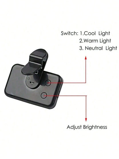 1 Pc LED Fill Light Selfie Light, LED Phone Light With 3 Lighting Mode, Portable Mini Clip-On Fill Light, Makeup, Live Stream, Zoom Conference Rechargeable Clip Video/Photos Light For Phone, Camera C