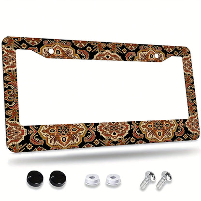 1 Piece, 12*6inch Brown Vintage, Aluminum License Plate Frame, Wear-Resistant And Waterproof, Universal For American Cars,Mother Gifts,Teacher Gift,Graduation Gifts,Car Decor,Car Acessesories Women,C