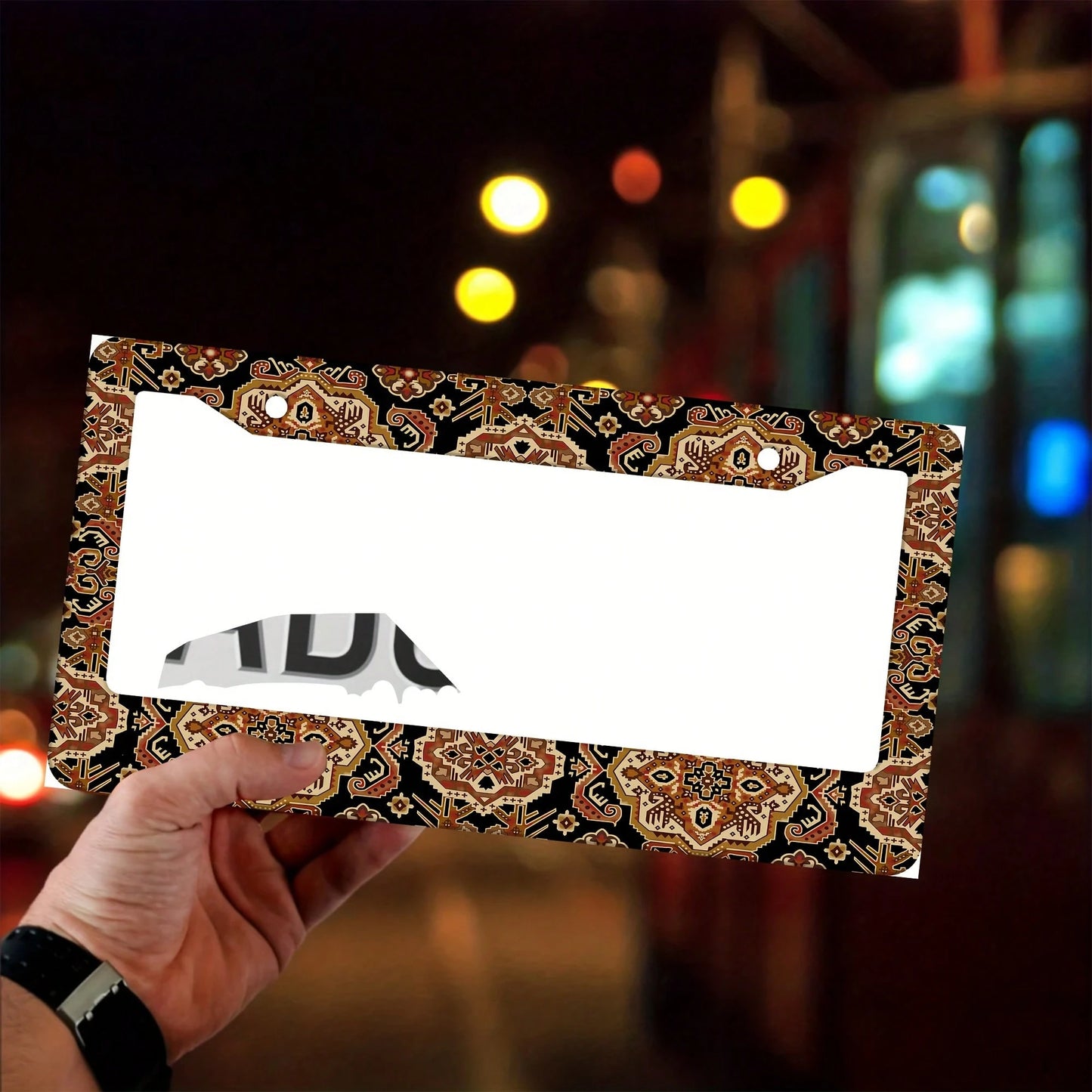 1 Piece, 12*6inch Brown Vintage, Aluminum License Plate Frame, Wear-Resistant And Waterproof, Universal For American Cars,Mother Gifts,Teacher Gift,Graduation Gifts,Car Decor,Car Acessesories Women,C