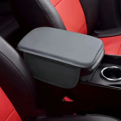 1 Piece Of All-Season Car Interior Napa Leather Full Leather Car Armrest Box Pad, Thin Central Armrest Box Protection Pad With Storage Bags On Both Sides, Suitable For Most Car Models,Car Accessories