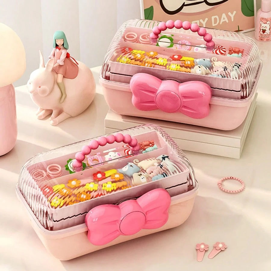 1 Piece Sweet 3-Compartment Ring Storage Box For Hair Accessories, Jewelry, Cosmetics, Etc. Suitable For Living Room, Bedroom, Hair Clips, Makeup Organizer, Valentine's Day., Birthday Gift