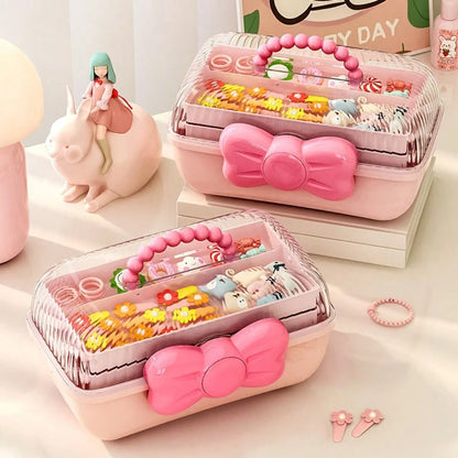 1 Piece Sweet 3-Compartment Ring Storage Box For Hair Accessories, Jewelry, Cosmetics, Etc. Suitable For Living Room, Bedroom, Hair Clips, Makeup Organizer, Valentine's Day., Birthday Gift