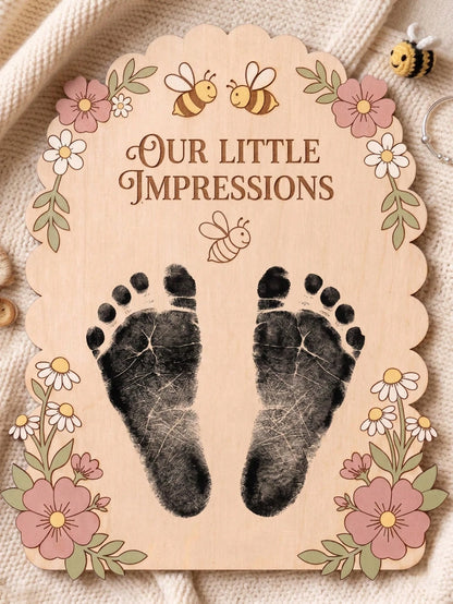 1 Set Newborn 3D Bee & Flower Double-Sided Birth Announcement Plaque, Fresh Pastoral Style, Suitable For Hospital Photos And Daily Decoration, Can Be Used As Hospital Birth Announcement Sign, Baby Bir