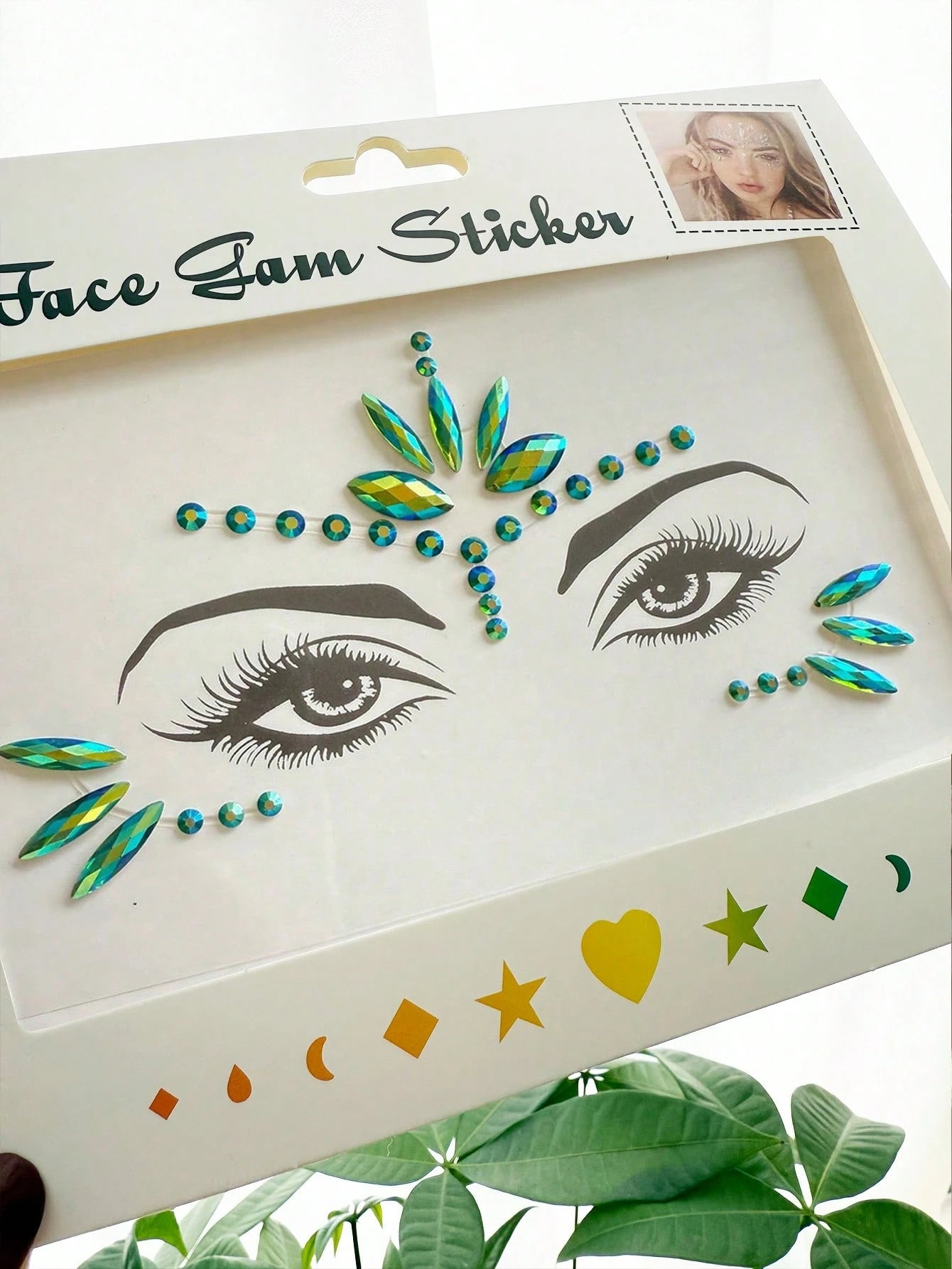 (1 Sheet) Colorful Face Gems, Pink Yellow Blue Purple Green Makeup Costume Party Holiday Celebration Sisterhood Face Decor Waterproof Long-Lasting Faux Rhinestone Stickers Y2K