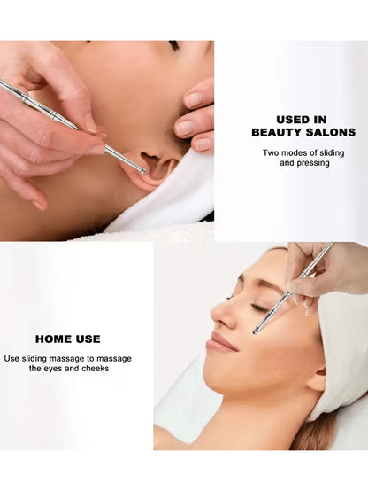 1 Stainless Steel Acupuncture Massage Pen For Muscle Tension, Plastic-Free Material, Suitable For Eyes, Face And Feet, For Muscle Tension, Manual Trigger Point Acupuncture Massage Pen