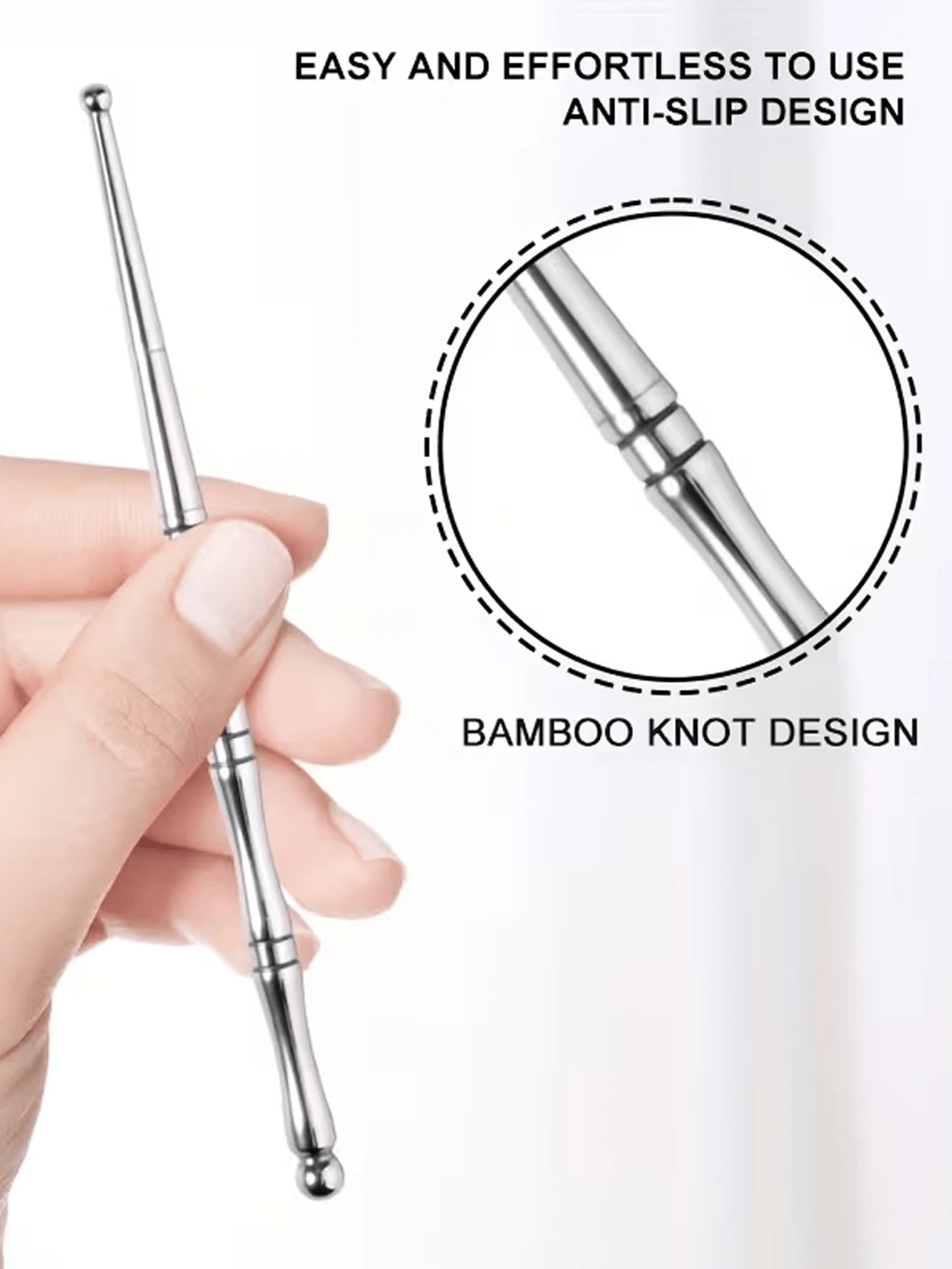1 Stainless Steel Acupuncture Massage Pen For Muscle Tension, Plastic-Free Material, Suitable For Eyes, Face And Feet, For Muscle Tension, Manual Trigger Point Acupuncture Massage Pen