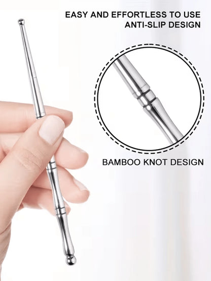 1 Stainless Steel Acupuncture Massage Pen For Muscle Tension, Plastic-Free Material, Suitable For Eyes, Face And Feet, For Muscle Tension, Manual Trigger Point Acupuncture Massage Pen