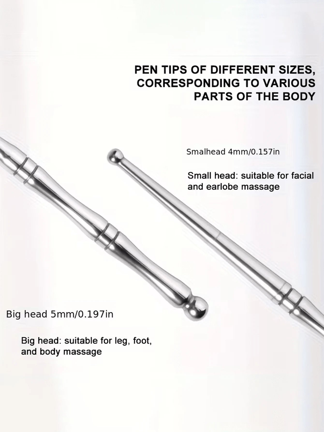 1 Stainless Steel Acupuncture Massage Pen For Muscle Tension, Plastic-Free Material, Suitable For Eyes, Face And Feet, For Muscle Tension, Manual Trigger Point Acupuncture Massage Pen